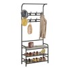 Coat Tree with 3-Tier Storage Shelf and 8 Hooks, Industrial Furniture with Steel Frame - 2 of 4