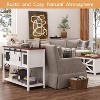 Jojoka 47” Entryway Table with Storage Sofa Table with Sliding Barn Door and Open Shelf,White - 3 of 4