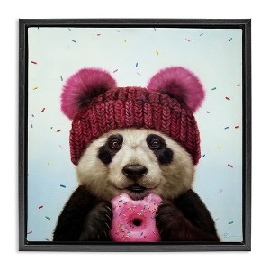 Stupell Industries Happy Panda Bear with Donut, 25" x 25" - 1 of 4
