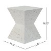Mayeerty 14.75" White Prismatic Symmetry Concrete Coffee Table with Smooth Wood Grain Texture for Patio, Garden - 4 of 4