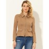 Allegra K Women's Faux Suede Short Zip Up Motorcycle Biker Coat - 2 of 4