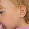 Baby Girls' Round Bezel CZ Screw Back Sterling Silver Earrings - Clear - In Season Jewelry - 2 of 4