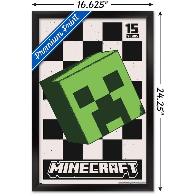 Trends International Minecraft: 15th Anniversary - Posterized Creeper Framed Wall Poster Prints, 3 of 7