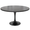 LeisureMod Verve Modern 48" Round Dining Table with Sintered Stone Tabletop in Black Stainless Steel Pedestal Base - 4 of 4