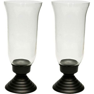 Livevie Traditional Chimney Hurricane Candle Holder Collection–Elegant Glass Table Decorations & Centerpieces for Dining/Living Room (Set of 2, Large) - 1 of 4