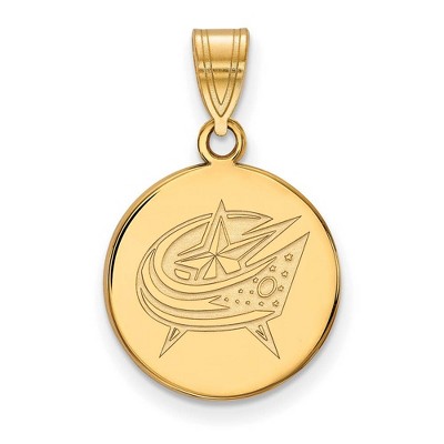 Black Bow Jewelry 14k Yellow Gold Columbus Blue Jackets NHL Medium Pendant