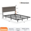 Karl Home Twin Size Metal Bed Frame with Headboard, Floating Platform Bed Frame with LED and Charging Station, Gray - 2 of 4