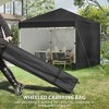 Resenkos Patio Garden Pergola, Pergola Canopy,10' x 10' Pop Up Canopy Tent with 3 Sidewalls, Leg Weight Bags and Carry Bag, Black - 3 of 4
