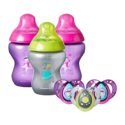 baby bottles and pacifiers