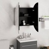 vidaXL Cabinet Bathroom Wall Vanity Mirror Cabinet with Round Mirror and LED - Black 21.3" x 21.3" x 6.9" - 4 of 4