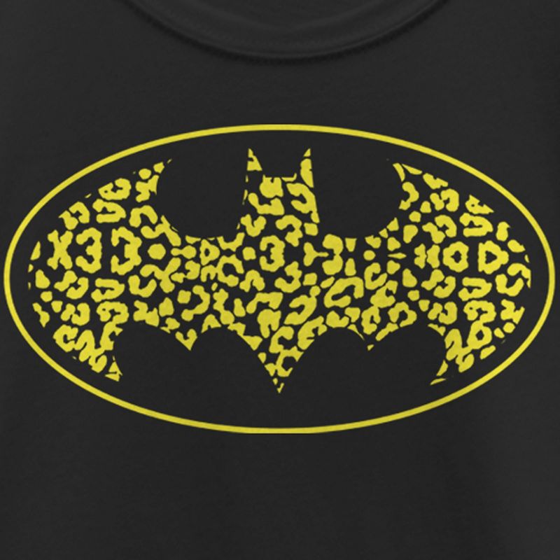 Girl's Batman Cheetah Print Logo T-Shirt, 2 of 5