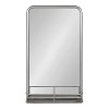 Kate and Laurel Estero Rectangle Metal Functional Mirror, 18x30, Silver - 2 of 4