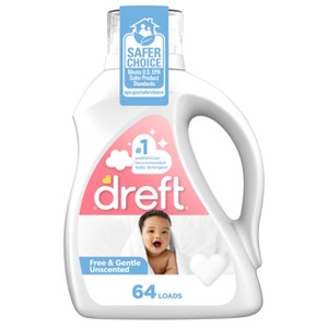 Dreft Family Friendly Unscented Liquid Baby laundry Detergent - 92 fl oz - 1 of 4