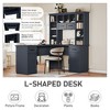 NicBex L-Shaped Computer Desk with Hutch,2 Cabinets,2 Drawers,11 Open Shelves&Power Outlets,Home Workstation for Study,Office - 3 of 4