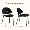 Set of 4 Boucle Upholstered/PU Leather Dining Chairs with Metal Legs,Mid-Century Modern Accent Chair for Kitchen or Dining Room-The Pop Home - 4 of 4