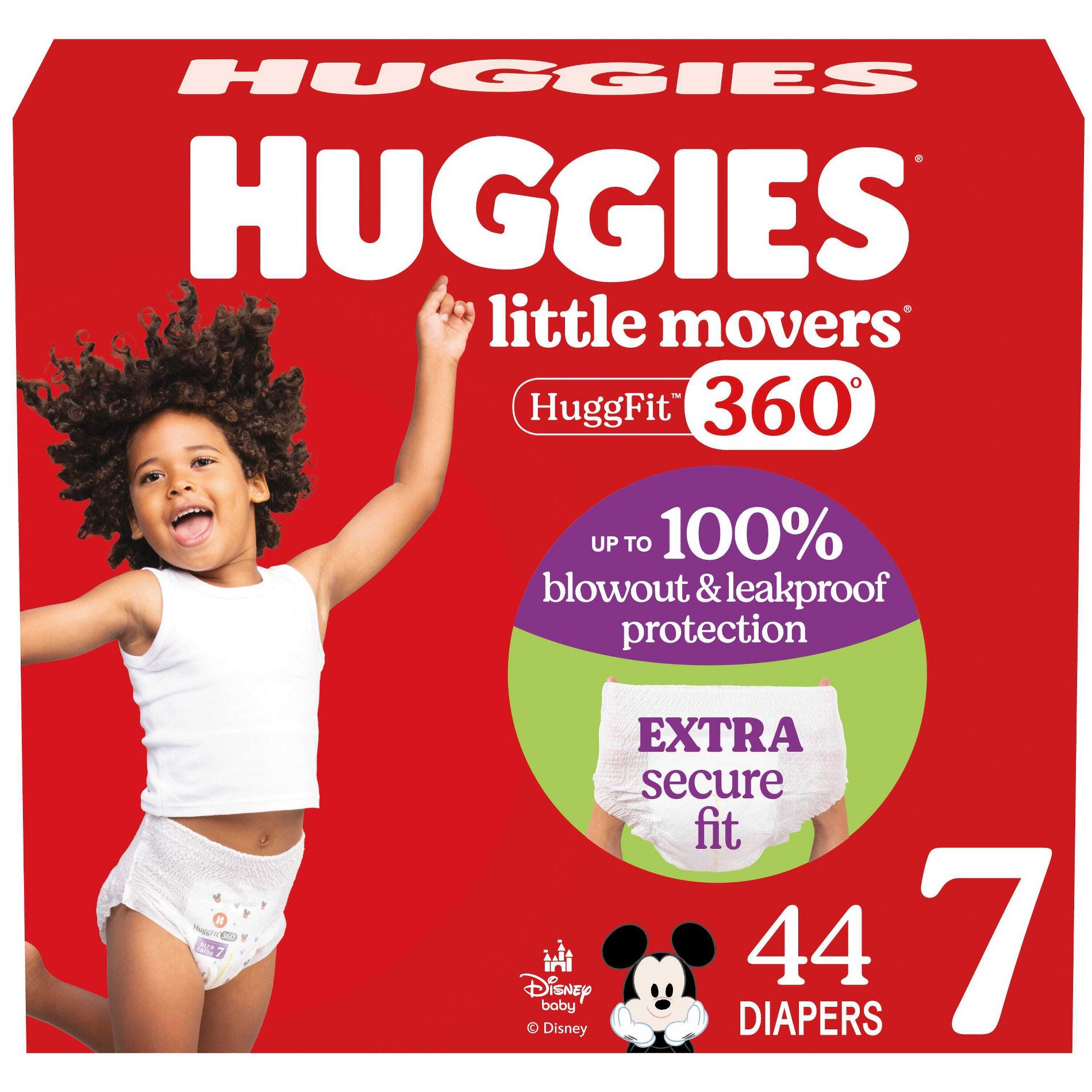 Huggies Little Movers HuggFit 360 Pull On Diapers  -Size 7 - 44ct