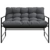 vidaXL Patio Bench with Cushion Anthracite 44.5" Steel - 4 of 4