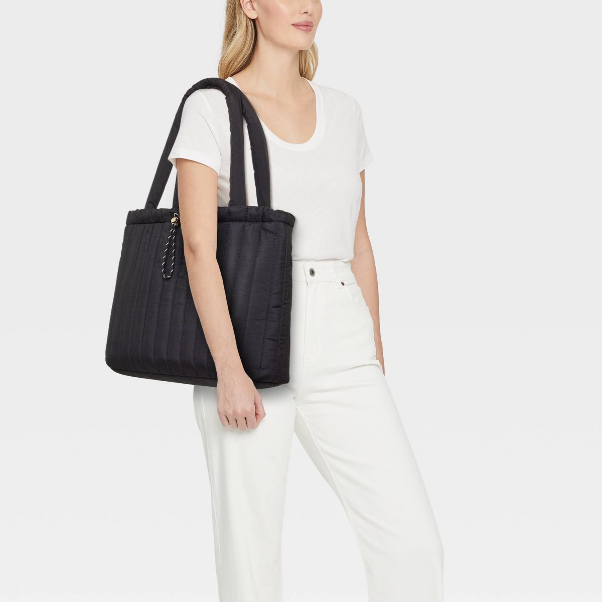 Quilted Drawstring Tote Handbag - Universal Thread™ - thumbnail 2