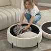 TUYOHW 31.5" Round Storage Ottoman,Velvet Footstool with Reversible Lid,Ottoman for Living Room,Bedroom,Entryway - 4 of 4