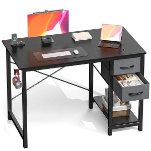 MAYEERTY Computer Desk with Adjustable Position Drawers Modern Study Work Desk Side Hooks - 1 of 4