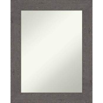 24" x 30" Non-Beveled Rustic Plank Gray Wall Mirror - Amanti Art