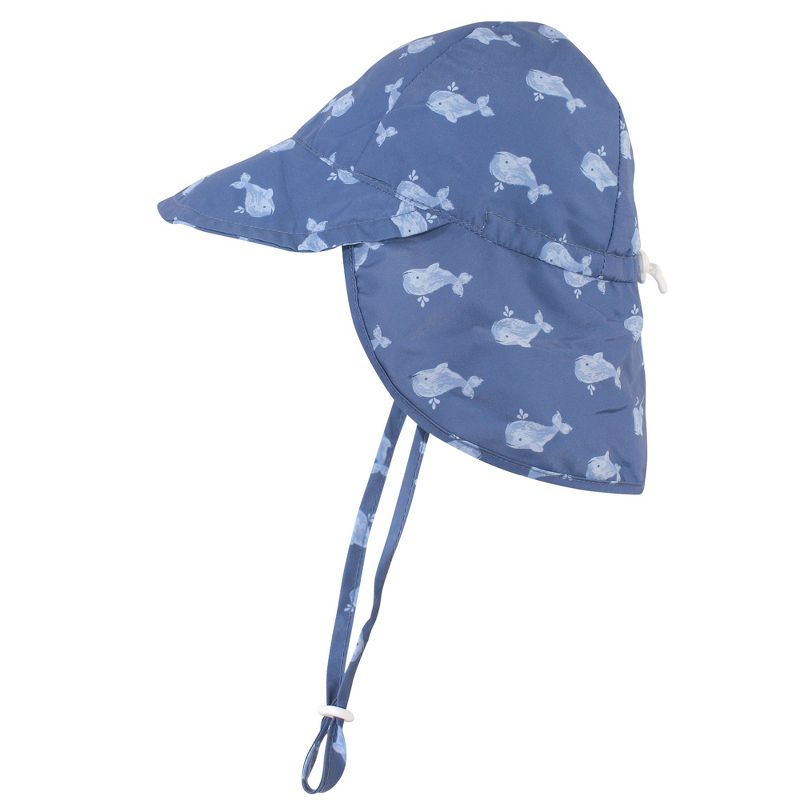Hudson Baby Infant and Toddler Boy Sun Protection Hat, Blue Whale, 1 of 4