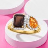 Ross-Simons 1.80 Carat Smoky Quartz and .70 Carat Citrine Toi Et Moi Ring With .20 ct. t.w. White Topaz in 18kt Gold Over Sterling - 4 of 4