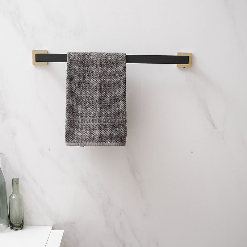 BWE 24 In. Modern Square Wall Mounted Single Bathroom Towel Bar Holder Rack Bath Accessories Hanger, 2 of 8