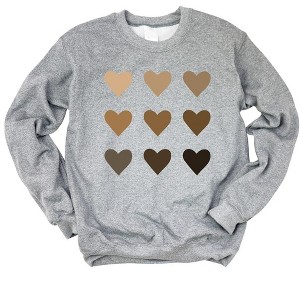 Simply Sage Market Women's Graphic Sweatshirt Melanin Hearts - 1 of 3