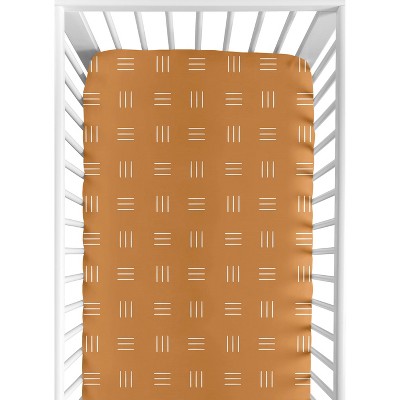 Sweet Jojo Designs Gender Neutral Baby Fitted Crib Sheet Boho Hatch Orange and White