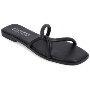 Journee Collection Womens Lauda Vegan Leather Slip On Sandals - 1 of 4