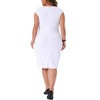 Agnes Orinda Women's Plus Size Notched Neck Sleeveless Pencil Work Midi Sheath Dress - 4 of 4