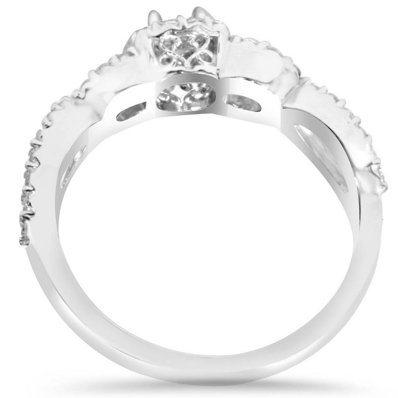 Pompeii3 1 1/10Ct Diamond Engagement Bridal Wedding Ring Set 10K White Gold, 4 of 6
