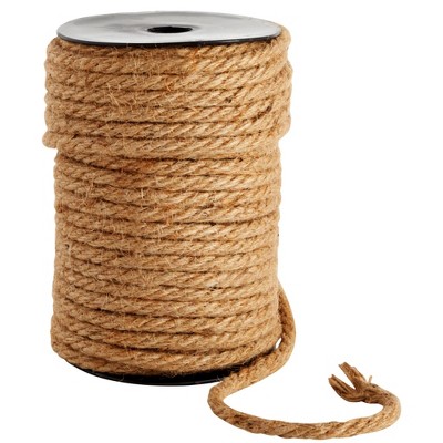 Genie Crafts 100 Feet Jute Rope for Crafts, 6mm Thick Braided Twine for Nautical Decor (Brown)