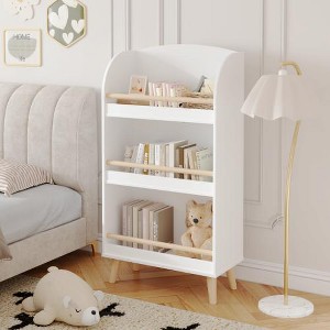 LIVAREEmlen Bookshelf, 3-Tier Bookcase, Book Organizer, Toy Storage Cabinet Organizer, White - 1 of 4