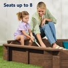 Best Choice Products Kid's Octagonal Wooden Outdoor Sandbox w/ Benches, 8 Seats, Cover, XL Sandpit, Liner - 4 of 4