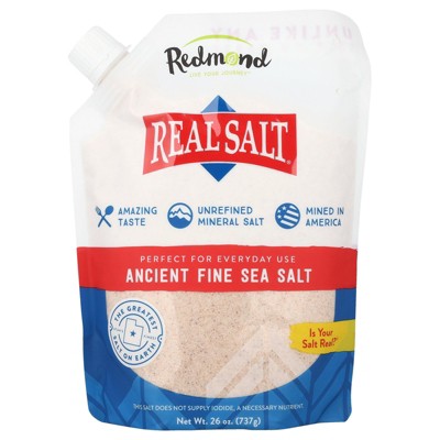 REDMOND Real Sea Salt - Natural Unrefined Gluten Free Fine, 26 Ounce Pouch (1 Pack)