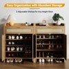 Farmhouse Rattan Shoe Cabinet with Storage,32.4’’ Boho Style Shoe Organizer Storage Cabinet with Shelves & Doors, 5-Tiers Wooden Shoe Rack Cabinet - 3 of 4