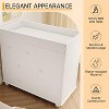 Baby Changing Table Dresser with 5 Drawers, Modern Nursery Dresser with an Open Storage Space, Diaper Changing Station for Bedroom,White - 4 of 4