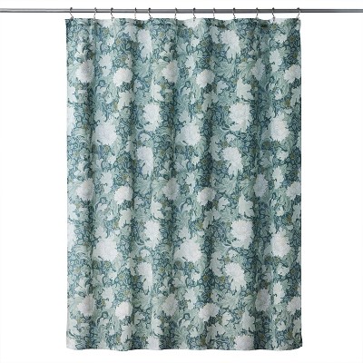 SKL Home Vern Yip London Floral Fabric Shower Curtain : Microfiber, Machine Washable, Non-Slip Backing