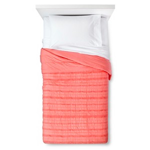 Pleated Quilt - Full/Queen - Coral - Pillowfort , Pink