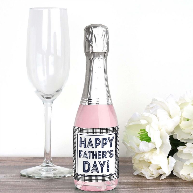 Big Dot of Happiness My Dad is Rad - Mini Wine and Champagne Bottle Label Stickers - Father's Day Favor Gift for Women and Men - Set of 16, 2 of 8