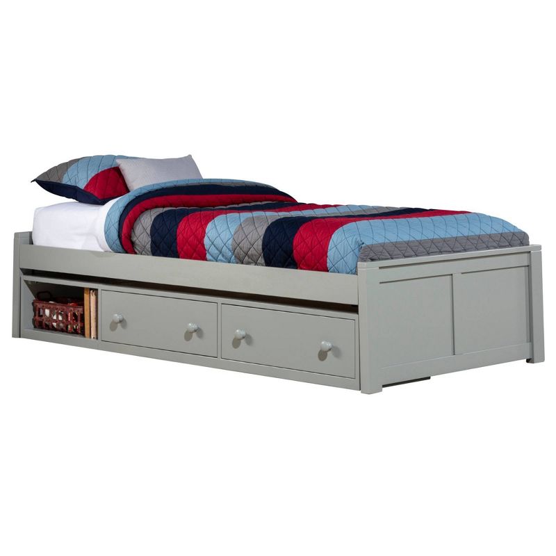 Twin Pulse Wood Platform Kids&#39; Bed with Storage Gray - Hillsdale Furniture, 1 of 5