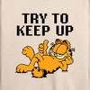 Women's - Garfield - Try To Keep Up Lightweight French Terry Wide Neck Long Sleeve Shirt - 2 of 4