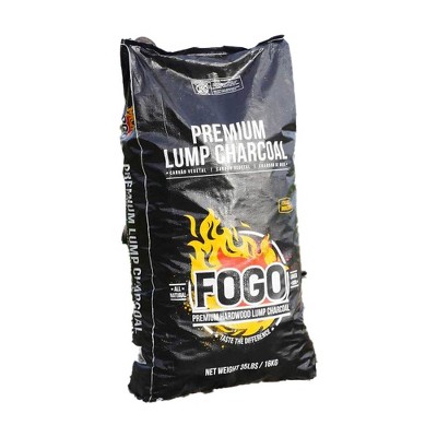 FOGO Premium Oak Restaurant Grade All-Natural Hardwood Flavor Lump Charcoal Fuel for Ideal Grilling and Smoking, Black, 35 Pounds