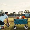 VisioGear Multi-use Bag Collapsible Foldable Wagon Cart, Beach Wagon Grocery Cart with Liner Bag and Cover, Cyan, 25.98"*17.32"*37.4" - 2 of 4
