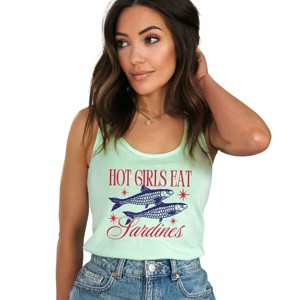 Simply Sage Market Hot Girls Eat Sardines Racerback Tank - 1 of 4