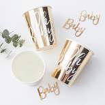 76oz 8ct 'Oh Baby' Foiled Paper Cups Rose Gold