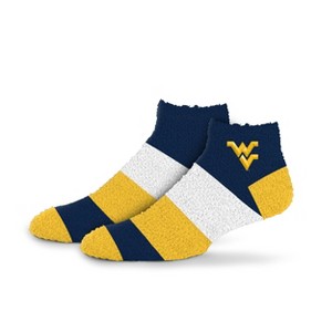 NCAA West Virginia Mountaineers Neapolitan Stride Fuzzy Socks - 1 of 3