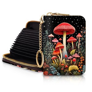 財布 C-LOCK L-ZIP CARDHOLDER MUSHROOM RFID Credit Card Holder Wallets for Women, Small Card Case Wallet